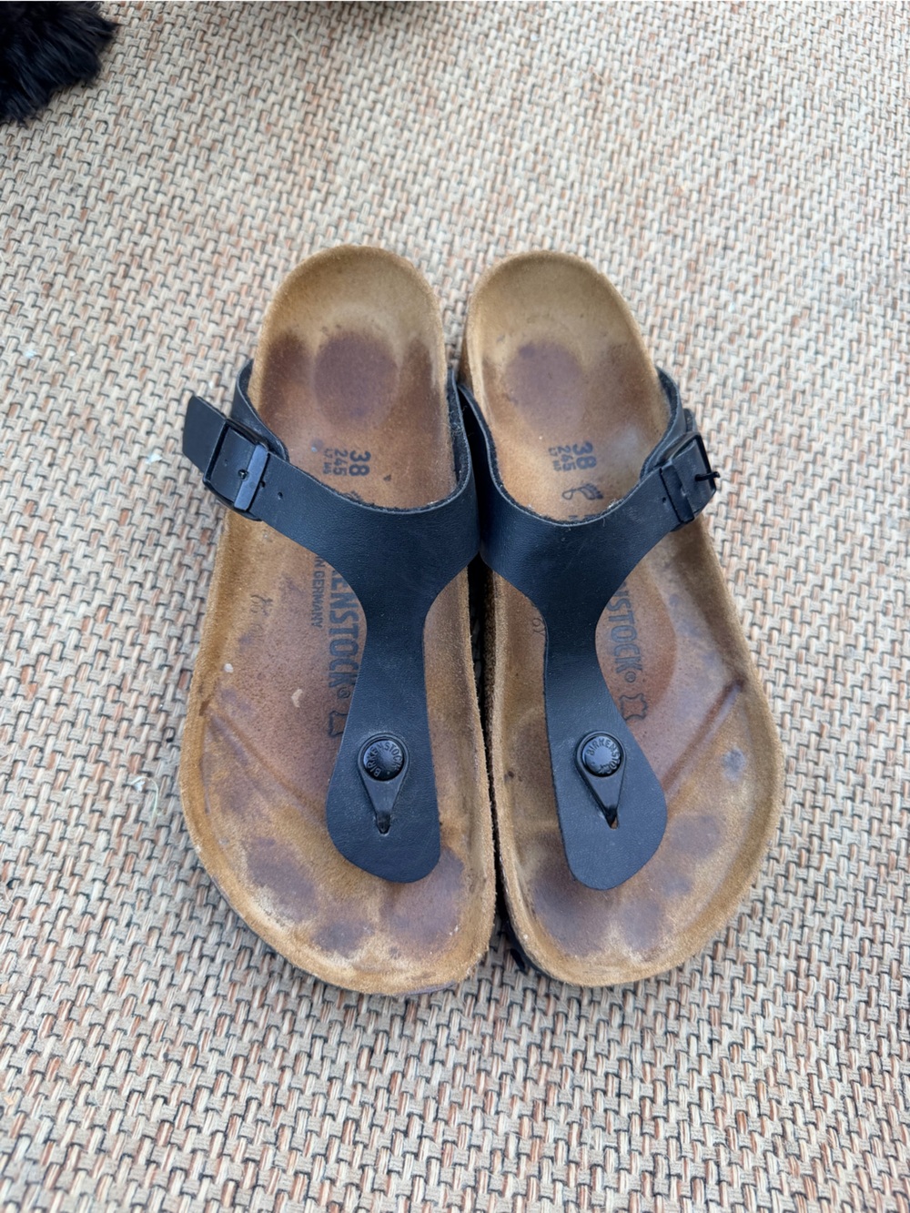 BIRKENSTOCK Gizeh 38 Narrow Black Birko-Flor